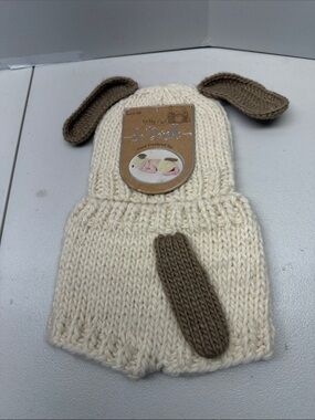 NEW! So' Dorable Knit Newborn Hand Knit Photo set - Puppy Dog - Size 0 - 3M